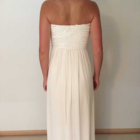 Calvin Klein Strapless Silk Ivory Formal Gown - Picture 2 of 9